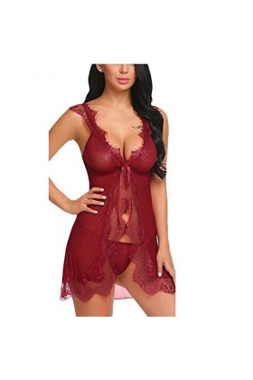 NBCSVHGPWMR Lingerie Et Vêtements Sexy Lingerie Sexy Robe Érotique String Femme Vêtements De Nuit Robe Babydoll Dentelle Chem