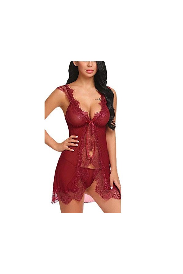 NBCSVHGPWMR Lingerie Et Vêtements Sexy Lingerie Sexy Robe Érotique String Femme Vêtements De Nuit Robe Babydoll Dentelle Chem