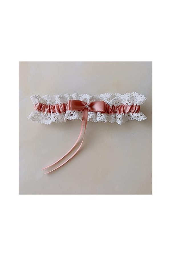 ZZSRJ Dames Mariage Dentelle mariée Dentelle Blue Jambe Bague Bague Boucle de jarretière Color : 8 Rose, Taille : 35-60cm 