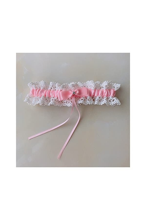 ZZSRJ Dames Mariage Dentelle mariée Dentelle Blue Jambe Bague Bague Boucle de jarretière Color : 8 Rose, Taille : 35-60cm 