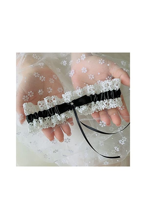 ZZSRJ Dames Mariage Dentelle mariée Dentelle Blue Jambe Bague Bague Boucle de jarretière Color : 8 Rose, Taille : 35-60cm 