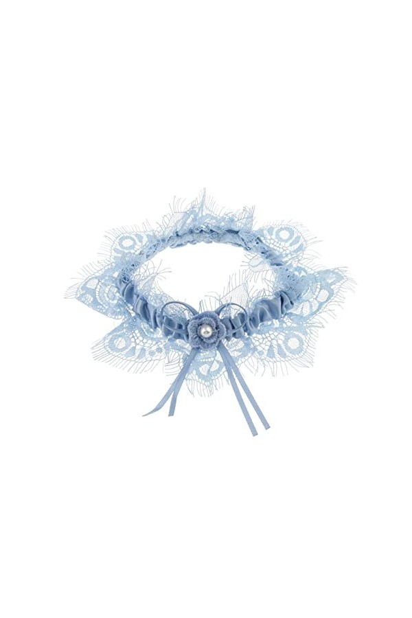 ZZSRJ Bridal Dentelle jarretière avec Accessoires de fête de Mariage Arc Color : Blue, Taille : One Size 