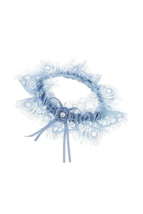 ZZSRJ Bridal Dentelle jarretière avec Accessoires de fête de Mariage Arc Color : Blue, Taille : One Size 