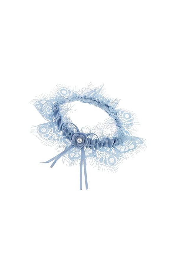 ZZSRJ Bridal Dentelle jarretière avec Accessoires de fête de Mariage Arc Color : Blue, Taille : One Size 