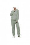 Ensemble 2 pièces pour femme, automne et hiver, couleur unie, avec capuche, manches longues, poche, pantalon de loisirs, pour