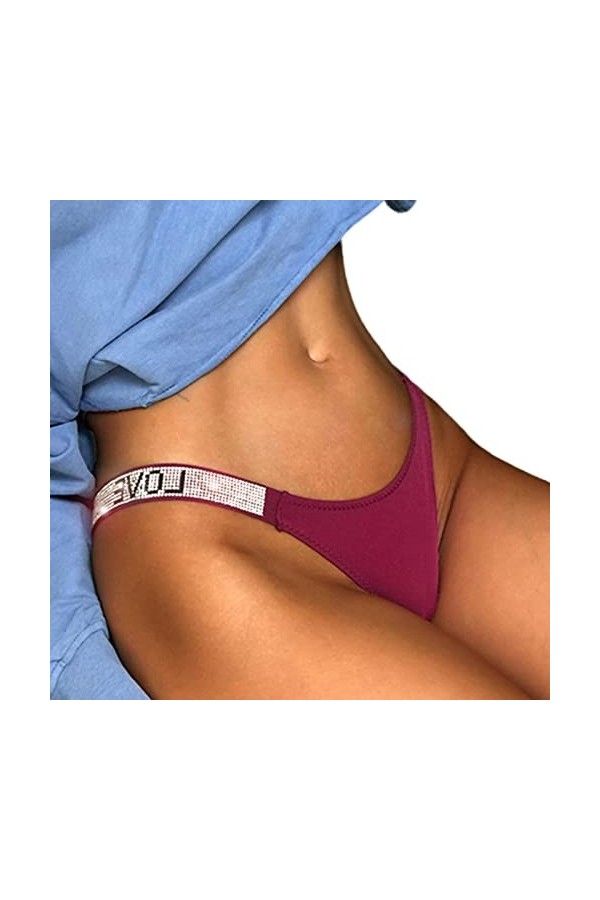 COTCLO Lot de 3 strings taille basse pour femme - Sous-vêtements sexy pour femme - Sous-vêtements sexy pour femme - String bl