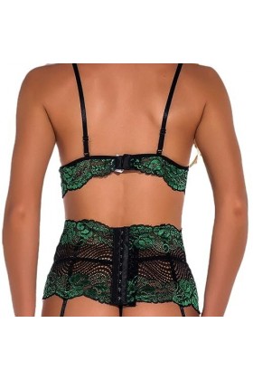 LatexRassemblement Amusant sans enlever Lingerie Sexy Ensemble d’Uniformes de Pyjama, Vert, M