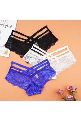 Culottes et Slips Slip Femme Comfort Knickers 3 pièces Sexy culottes femmes dentelle taille basse solide Sexy slips femme sou