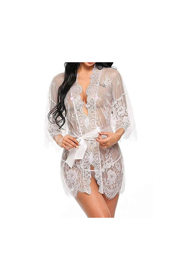 MERNEL Vêtements sexuels Sexy Femmes Lingerie Dentelle Volants Robe Transparente Babydoll sous-Vêtements Robe Érotique Femmes
