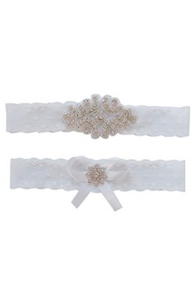 HYCYYFC Ceinture Femme Dentelle de mariée Arc jarretière Strass Cuisse Anneau Sexy Jambe Bande Ornements Accessoire for Maria