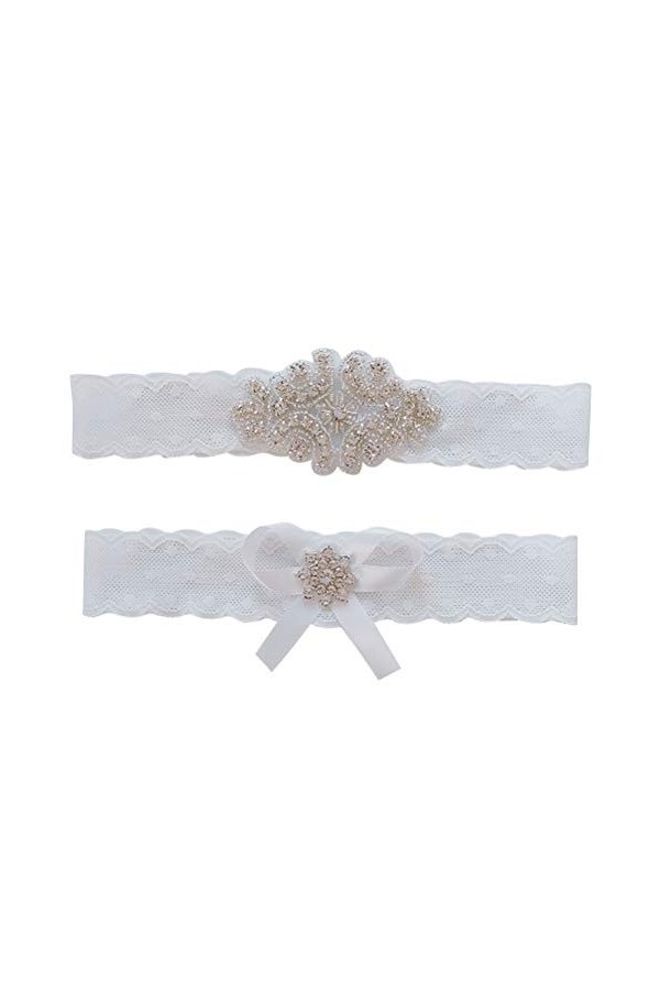 HYCYYFC Ceinture Femme Dentelle de mariée Arc jarretière Strass Cuisse Anneau Sexy Jambe Bande Ornements Accessoire for Maria