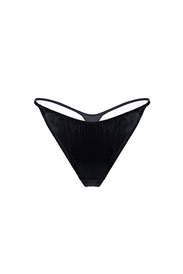 Culotte en soie for femmes, culotte sexy à dos t-shirt élastique taille basse sexy culotte sexy rose rouge, noir, bleu paon, 