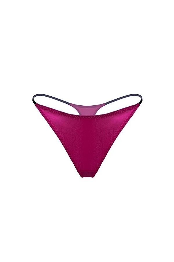 Culotte en soie for femmes, culotte sexy à dos t-shirt élastique taille basse sexy culotte sexy rose rouge, noir, bleu paon, 