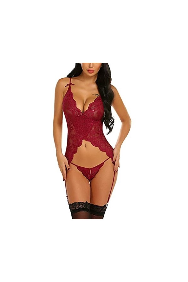 sous-vêtements Sexy pour Femmes, Chemises de Nuit, Lingerie Sexy, Soutien-Gorge, String, Costumes érotiques Transparents, Cor