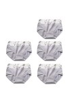 RUDDOG Culotte Menstruelle 5Pcs / Set Femmes Culotte Coton Haute Taille des sous-Vêtements Respirant Slip Panty Sombres-G,M 