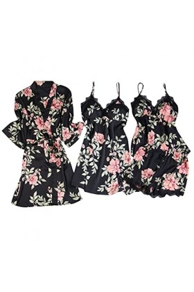 HELLORSOON Lingerie Sexy Femme Nuisette Ventre Plat Sensuel Robe de Nuit Sexy Maille Transparente Volants sensuels Bodys Tran