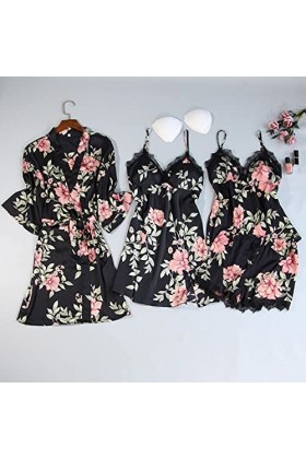 HELLORSOON Lingerie Sexy Femme Nuisette Ventre Plat Sensuel Robe de Nuit Sexy Maille Transparente Volants sensuels Bodys Tran