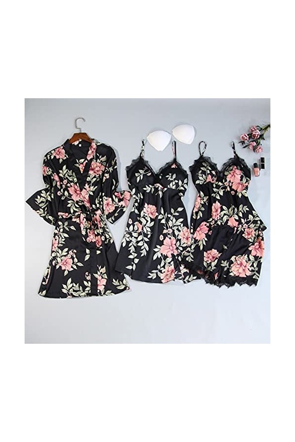 HELLORSOON Lingerie Sexy Femme Nuisette Ventre Plat Sensuel Robe de Nuit Sexy Maille Transparente Volants sensuels Bodys Tran