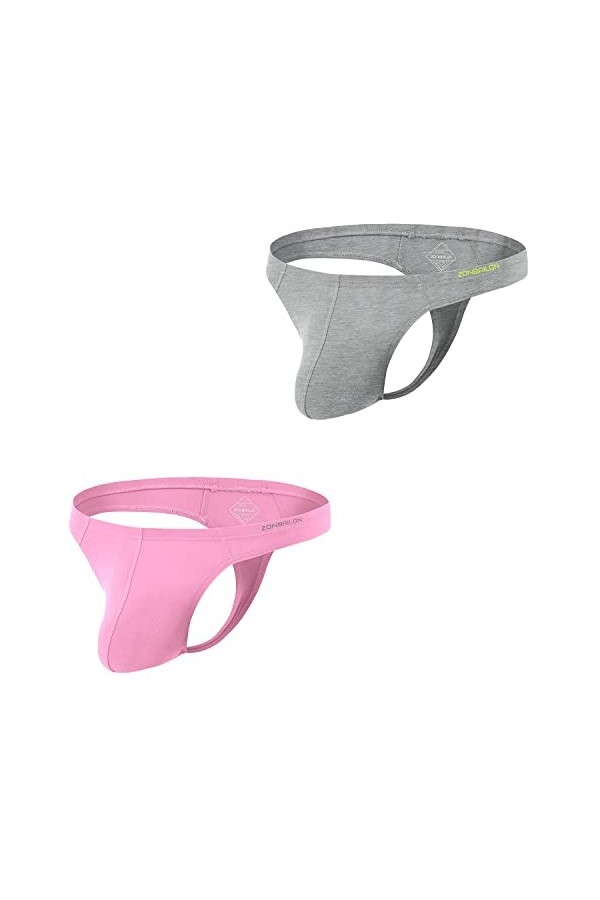 BIATWOWR String sexy pour homme avec taille élastique confortable et respirant, 2 x Multicolore 01, XXL