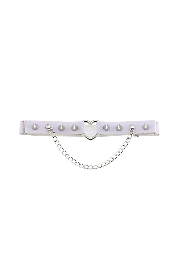 Punk Jarretière Réglable Élastique Cuir Leg Strap Ceinture Punk Style Peach Heart Love Rivets Spike Cuir Cuisse Boucle Femmes