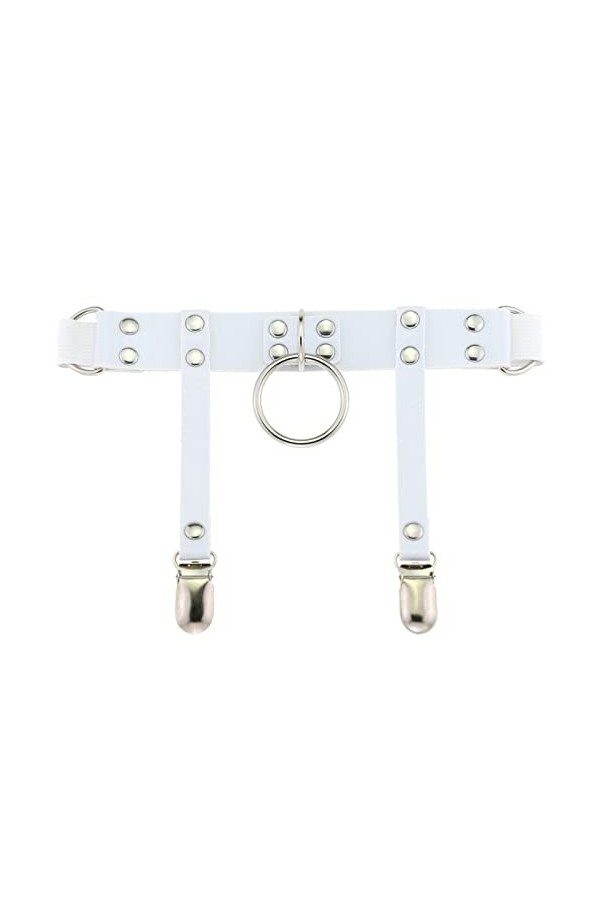 Punk Jarretière Réglable Cuir Jambe Ceinture Jarretière Punk Gothique Cuisse Boucle Jarretière O- Anneau Cercle Boucle Jarret