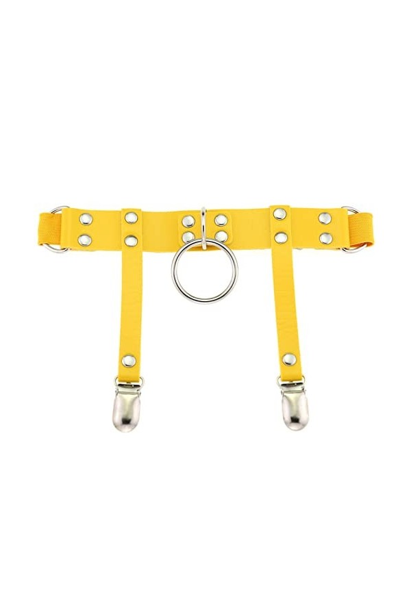 Punk Jarretière Réglable Cuir Jambe Ceinture Jarretière Punk Gothique Cuisse Boucle Jarretière O- Anneau Cercle Boucle Jarret