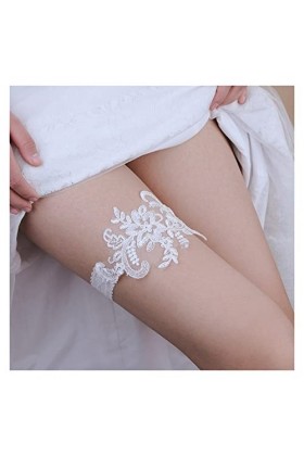 COLIFAS Jarretières de Mariage Lady jarretière de mariée Dentelle Ceinture de Mariage fête Boucle danneau de Jambe Florale 