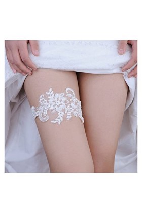 COLIFAS Jarretières de Mariage Lady jarretière de mariée Dentelle Ceinture de Mariage fête Boucle danneau de Jambe Florale 