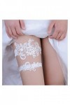 COLIFAS Femmes Mariage jarretière Dentelle Ceinture de mariée Cuisse jarretière Accessoires de Mariage Couleur : Blanc Bla