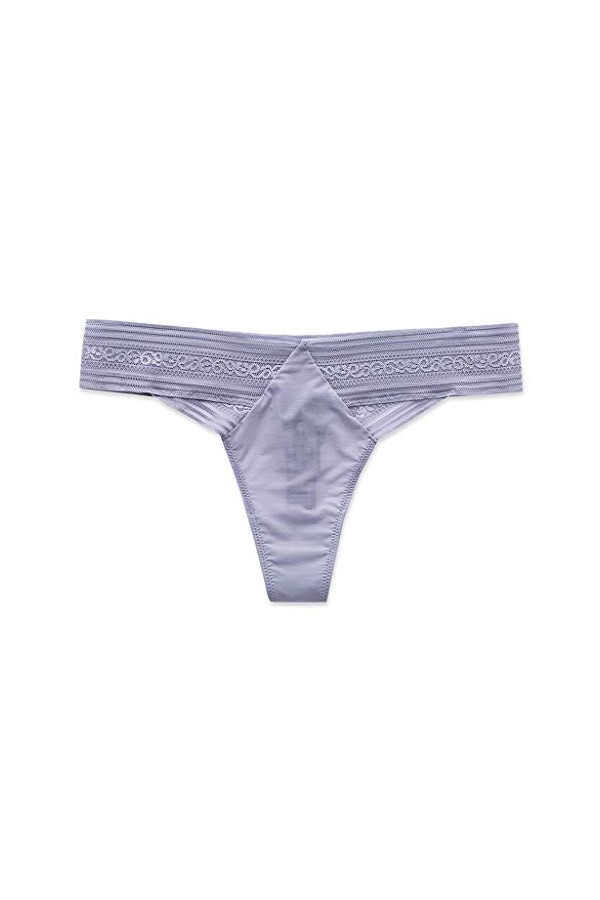 HWJ Thin Sexy Thong, Culotte Taille Basse en Dentelle De Coton Noire, Grise, Rose, Chargée Color : Blue, Size : M 