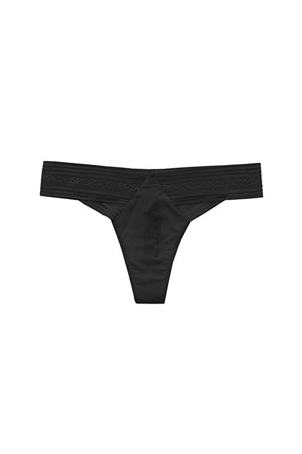 HWJ Thin Sexy Thong, Culotte Taille Basse en Dentelle De Coton Noire, Grise, Rose, Chargée Color : Blue, Size : M 