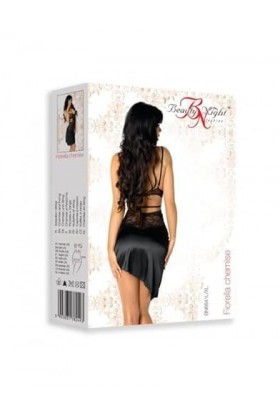 Nuisette asymétrique Tenue Sexy Deux pièces Fiorella - Noir, L/XL