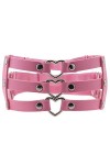 NYZABDL Ceinture Porte-Jarretelles en Cuir PU Gothique à Trois rangées en Forme de Coeur Porte-Jarretelles personnalisé en Cu