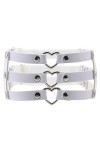 NYZABDL Ceinture Porte-Jarretelles en Cuir PU Gothique à Trois rangées en Forme de Coeur Porte-Jarretelles personnalisé en Cu