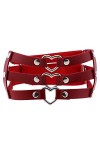 NYZABDL Ceinture Porte-Jarretelles en Cuir PU Gothique à Trois rangées en Forme de Coeur Porte-Jarretelles personnalisé en Cu