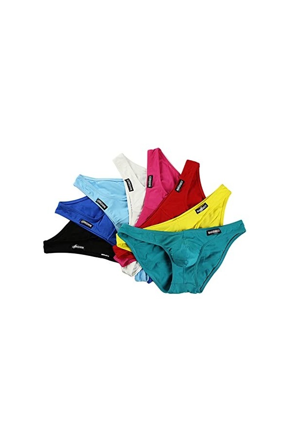 Lingerie brésilienne sexy 8 pièces pour homme - Culotte sexy - Taille basse - En coton - Mini culotte, 8 pièces., M