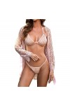 Ensemble de sous-vêtements Sexy pour Femmes, Lingerie Sexy, Bande en Dentelle, Perspective, String Enveloppant, Ensemble de s