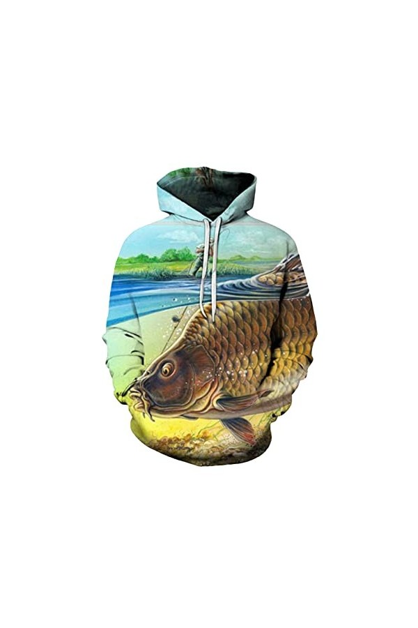 Ffnkrnfi Printemps Automne 3D Poissons Tropicaux Sweats À Capuche pour Hommes À Manches Longues Sweats À Capuche Hommes À Cap