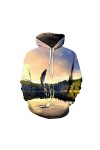 Ffnkrnfi Printemps Automne 3D Poissons Tropicaux Sweats À Capuche pour Hommes À Manches Longues Sweats À Capuche Hommes À Cap