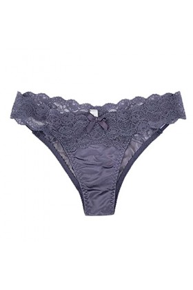 Sous-vêtements sexy en dentelle à taille basse, bleu, L