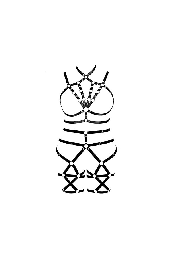 BANSSGOTH Femmes plus grandes avec soutien - gorge ensemble complet de cages punk bas garter Gothic Halloween Carnival Royal