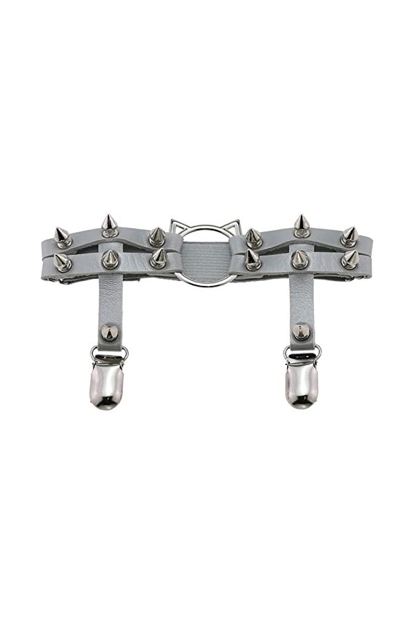 Punk Jarretière Punk Gothique Personnalité Chat Tête De Chat En Cuir À La Main Rivet Hip-hop Anneau De Jambe Anneau De Pied D