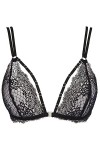 Axami Soutien-gorge sexy Bralette Soft en dentelle élégante avec fermeture à lavant, Noir , XS