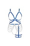 BANSSGOTH Femmes Harnais Complet Lingerie Grande Taille chaîne de Corps chaîne de Taille Pleine Cage évider Photographie Tiss