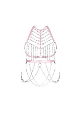 Femmes Corps chaîne Harnais Lingerie Ensemble Poitrine Soutien-Gorge Sangle évider jarretière Taille chaîne Danse Rave Access