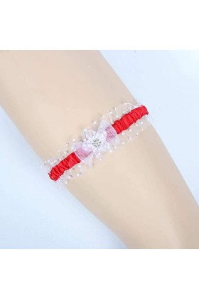 NC Cadeaux de Mariage pour jarretière de mariée, Accessoires de Mariage de mariée Ceinture de jarretière en Dentelle avec Bou