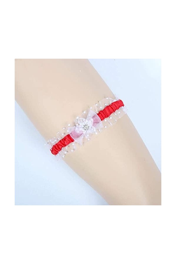 NC Cadeaux de Mariage pour jarretière de mariée, Accessoires de Mariage de mariée Ceinture de jarretière en Dentelle avec Bou