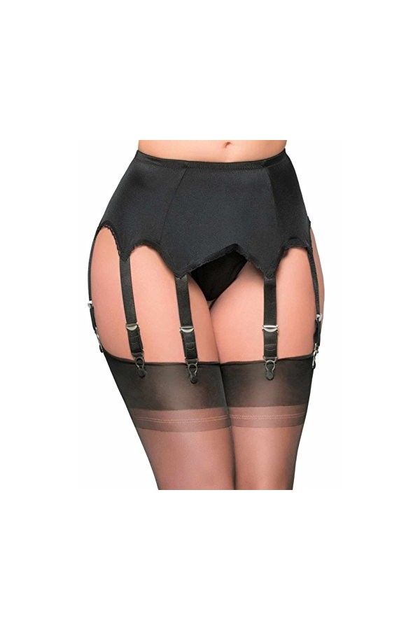 Nancies Lingerie Porte-Jarretelles 8 Attaches SSL3 L, Noir 