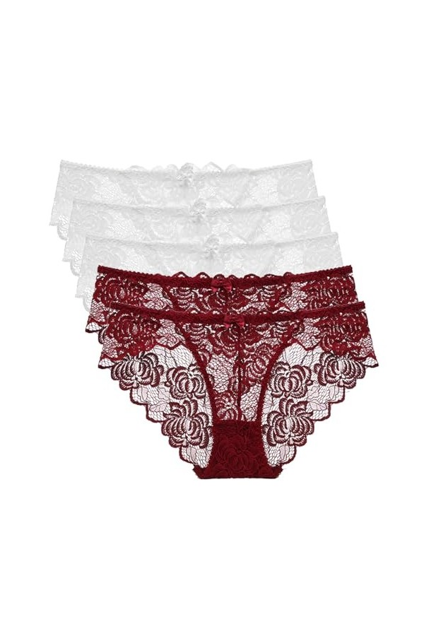 Necalisi Culotte Femme Taille Haute Lot de 5 Multicolore-3 Culottes Coton pour Femmes Shorty Confort Slips Taille Haute Culot