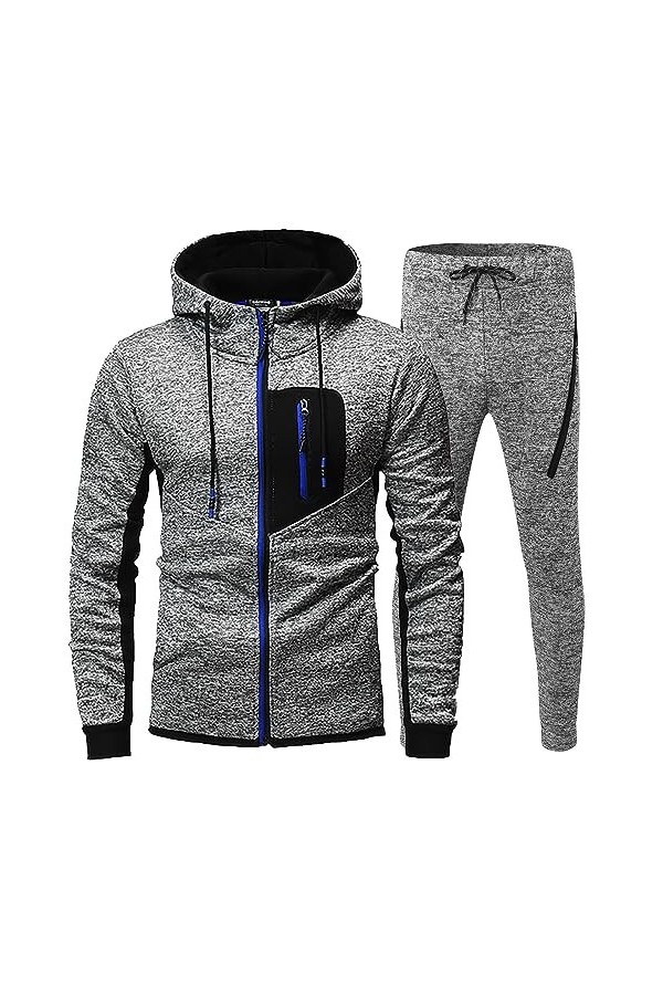 RYTEJFES One Piece Sweat à capuche pour homme, ensemble pantalon de jogging moderne élégant survêtement gym homme long joggin
